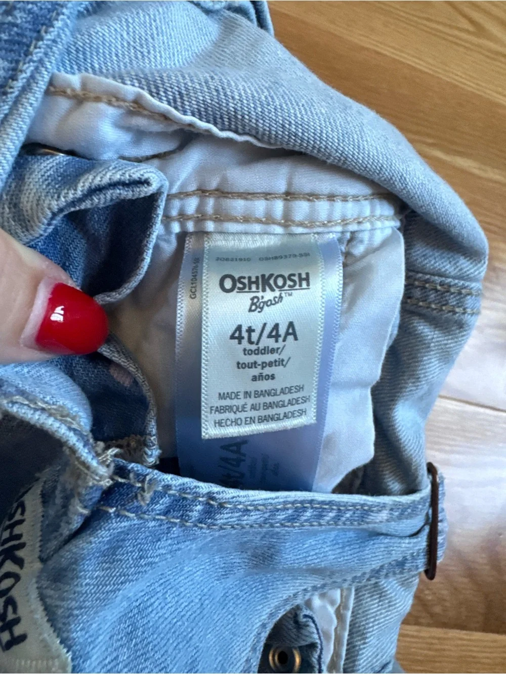 OshKosh B'gosh Light Blue Heart-Print Girls Jeans Overalls